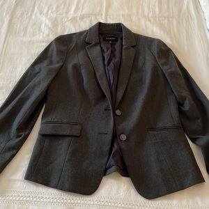 Dark gray Italian flannel blazer from Talbots. Classic piece for work wardrobe!